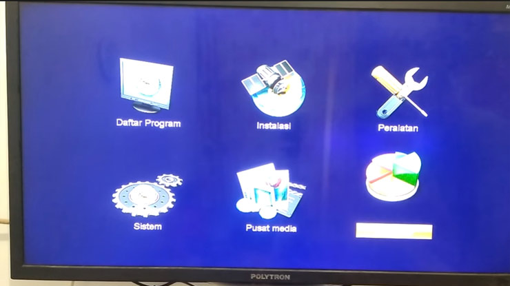 menu pengaturan satelit instalasi