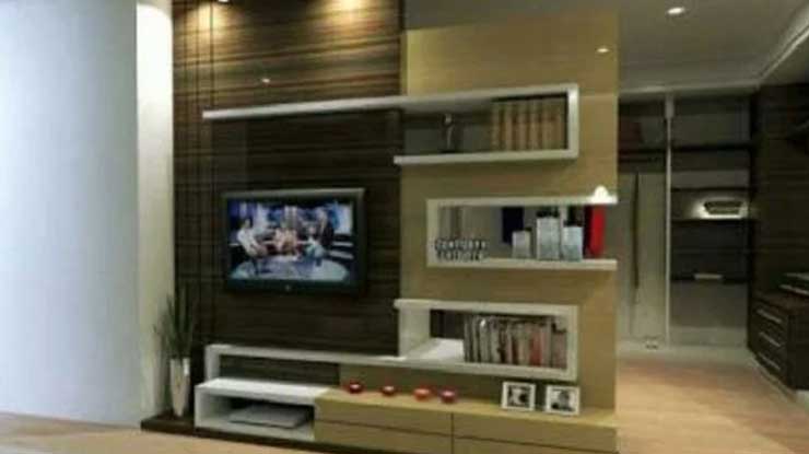 Backdrop TV Kayu Plus Partisi