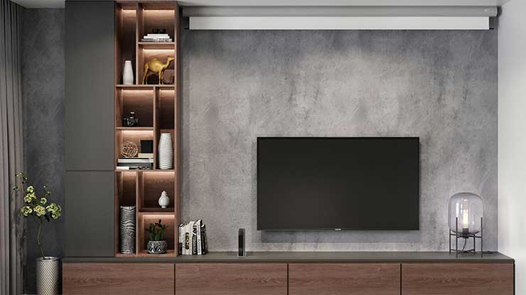 Backdrop TV Minimalsi Dinding Plester