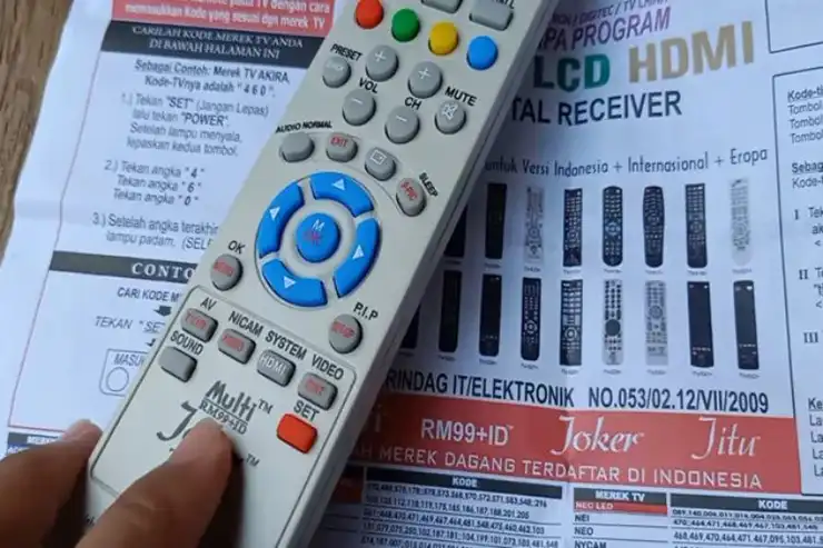 Daftar kode remot JVC Tabung